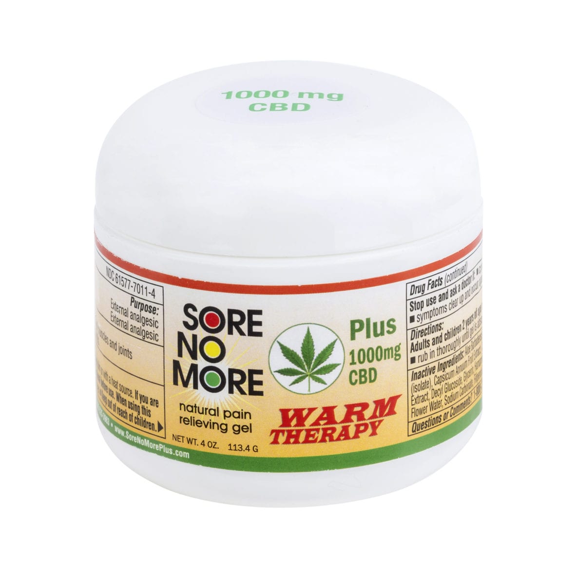 Sore No More® PLUS Natural Pain Relieving Gel WARM Therapy 500mg 2